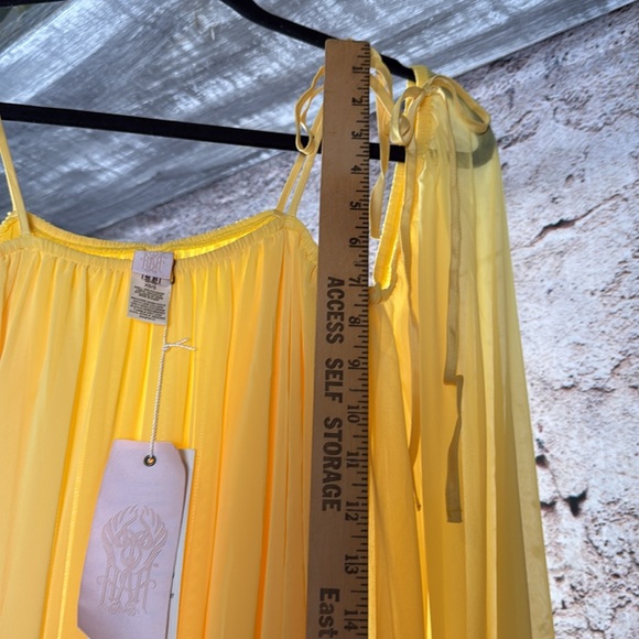 HAH hot as hell dress size xs/s Elegant Yellow Off-Shoulder Dress C2 - Picture 7 of 8